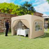 Outsunny 3 x 3m Pop-Up Gazebo Shelter, with Accessories - Sand