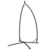 Outsunny Hammock Chair Stand, Hanging Heavy Duty Metal Frame Hammock Stand with Chain, for Hanging Hammock Air Porch Swing Chair, Egg Cahir, Indoor & Outdoor Use, Black