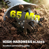 Outsunny Cordless Tiller, 18V Electric Garden Rotavator with 2 x 4000mAh Batteries, Charger, 20cm Tilling Width & 18cm Depth