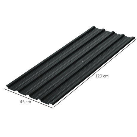 Outsunny Corrugated Roofing Sheets, Pack of 24, Galvanised Metal Roofing Sheets for Greenhouse, Garage, Storage Shed, Carport, 129 x 45cm, Dark Grey