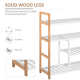 HOMCOM 4 Tier Shoe Racks Storage Stand Shelf Organizer Wood Frame 78 x 68 x 26 cm Hallway Furniture