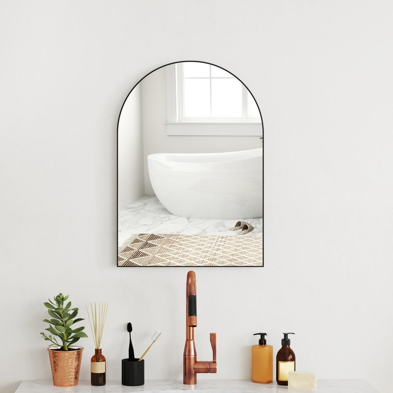 HOMCOM 50 x 70cm Arched Home Mirror - Black