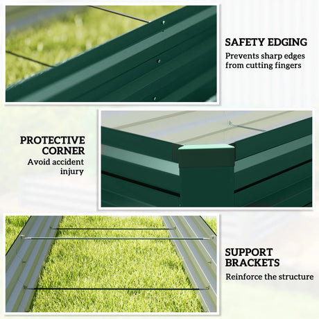 Outsunny 60 x 240cm Galvanised Steel Planter, with Open Bottom