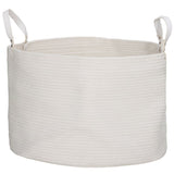 HOMCOM 88L Cotton Rope Laundry Basket, with Handles - Cream White