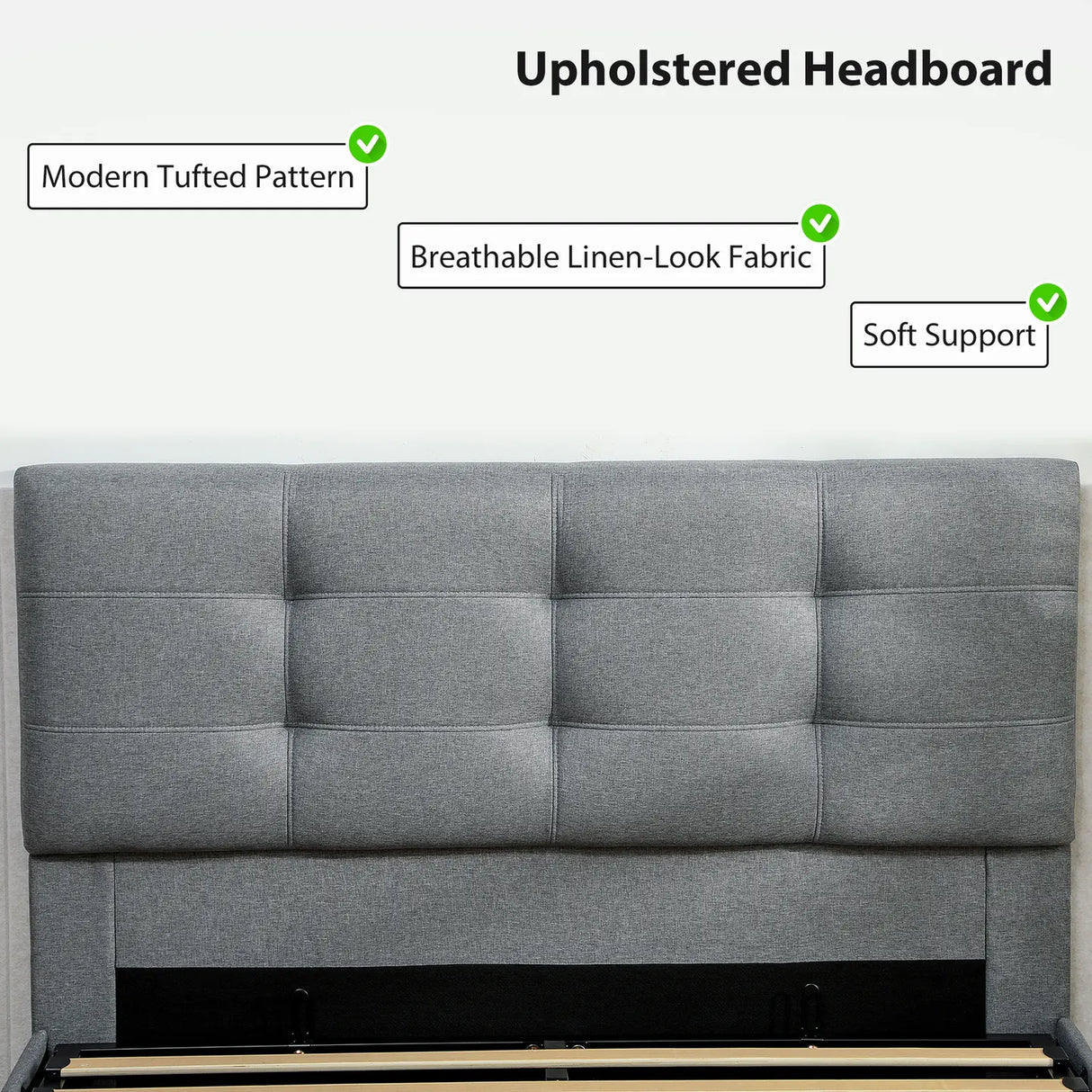 HOMCOM 4ft6 Double Ottoman Bed with Gas Lift Storage - Grey