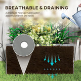 Outsunny 52L Wooden Planter, with Trellis and Shelves - Grey