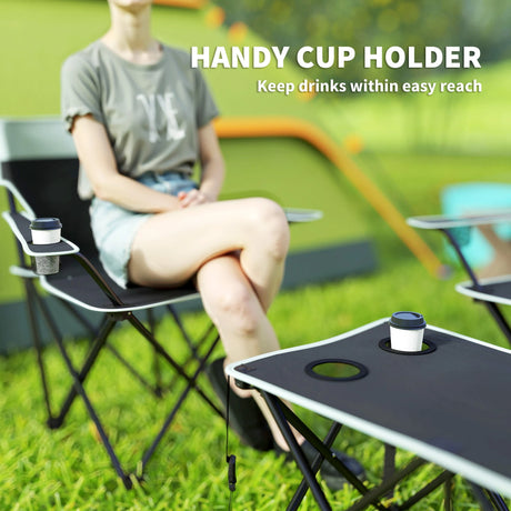 Outsunny Four-Piece Portable Picnic Table Set - Grey