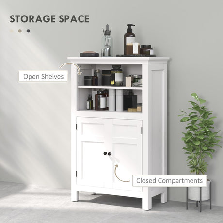 HOMCOM Multi-Storage Modern Bathroom Cabinet - White