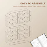 HOMCOM 16-Compartment Media Shelf - Rustic Brown