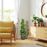 HOMCOM Set of Two 90cm Artificial Lavender Trees