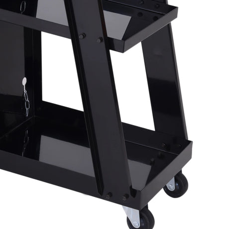 DURHAND Welding Cart Welder Trolley Garage for Gas Bottles w/ Safety Chain, Wheels, Black