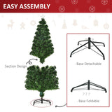 HOMCOM 5FT Pre-Lit Artificial Christmas Tree w/ Lights Star Topper Metal Base Home Seasonal Decoration