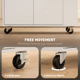 HOMCOM Rolling Kitchen Island with 3-Tier Spice Rack, Kitchen Storage Cart with Drawer and Towel Rack, White