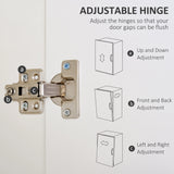 HOMCOM Bedroom Furniture Set, Wardrobe with Hanging Rail, Bedside Table, Floor Cabinet with Storage, Nature Wood Finish and White