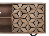 Giner and Colomer  Mango Wood TV Stand With Metal Accents