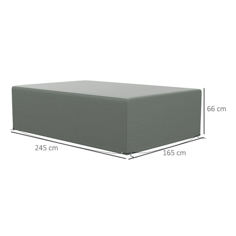 Outsunny Outdoor Garden Furniture Cover Waterproof, Anti-UV 600D Heavy Duty Oxford Fabric Patio Furniture Cover for Rectangular Sofa Table Set, Dark Grey, 245 x 165 x 66 cm