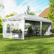 Outsunny 3 x 6m Pop Up Gazebo, Height Adjustable Marquee Party Tent with Sidewalls and Storage Bag, White