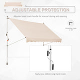 Outsunny 3x1.5m  Adjustable Outdoor Aluminium Frame Awning Beige
