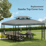 Outsunny Gazebo Roof Replacement, for 3 x 4m Frames - Grey