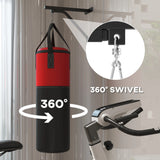 SPORTNOW Unfilled Punching Bag Set with Boxing Bag Bracket, Boxing Gloves, Hand Wraps and 360 Swivel Hook