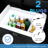Outsunny 40L Car Refrigerator, Portable Compressor Car Fridge Freezer, Electric Cooler Box with 12/24V DC and 110-240V AC for Camping, Driving, Picnic, Down to -20℃
