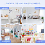 HOMCOM 4-Piece Kids Table and Chair Set with 2 Wooden Chairs, 1 Storage Bench, and Interesting Modern Design, Grey/White