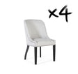Giner and Colomer  Set Of 2 Chairs Upholstered In Light Grey Fabric With Black Wooden Legs