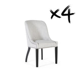Giner and Colomer  Set Of 2 Chairs Upholstered In Light Grey Fabric With Black Wooden Legs