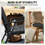 Outsunny Outdoor Seat Cushions Set of 2 with Ties, Waterproof Garden Seat Pads, Dark Grey