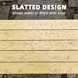 Outsunny Outdoor Garden Coffee Table, Garden Table with Slatted Wood Plastic Composite Top and Metal Frame, Brown