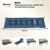 Outsunny Sun Lounger Cushion, Memory Foam Patio Chair Cushion with Ties, Outdoor Seat Pad Fits 190 x 60 cm Lounger, Blue