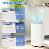 HOMCOM 16L Multi-Mode Dehumidifier, with Wheels - White