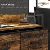 HOMCOM Rustic Chest of Four Fabric Drawers - Rustic Brown