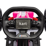 HOMCOM 12V Electric Go-Kart for Kids, Ride-On Racing Go-Kart, with Forward and Reversing Functions, for Ages 3-8 Years - Pink
