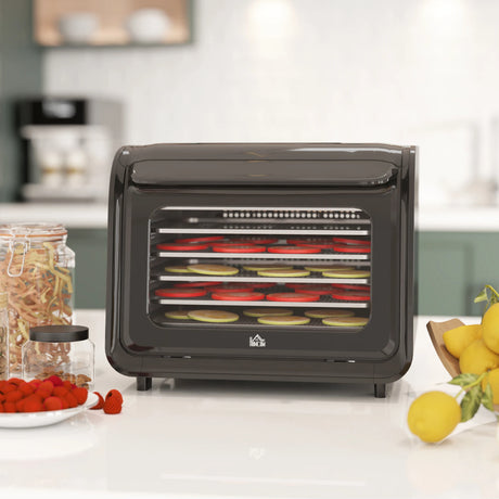 HOMCOM 35-70C Six-Tray Food Dehydrator - Black