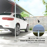 Outsunny 3 x 6m Heavy Duty Carport Garage Car Shelter Galvanized Steel Outdoor Open Canopy Tent Water UV Resistant Waterproof, Grey