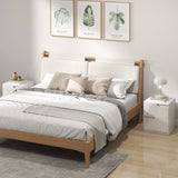 HOMCOM High Gloss Bedside Table Set of 2 - White