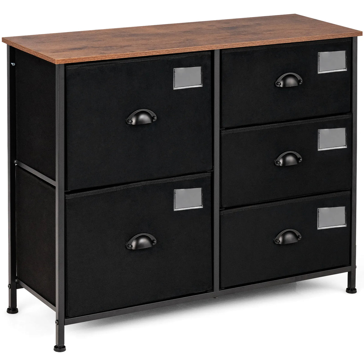 5-Drawer Storage Dresser for Bedroom Closet Entryway-Black