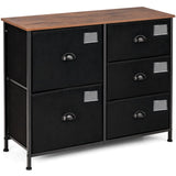 5-Drawer Storage Dresser for Bedroom Closet Entryway-Black