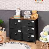 5-Drawer Storage Dresser for Bedroom Closet Entryway-Black