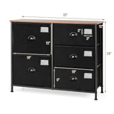 5-Drawer Storage Dresser for Bedroom Closet Entryway-Black