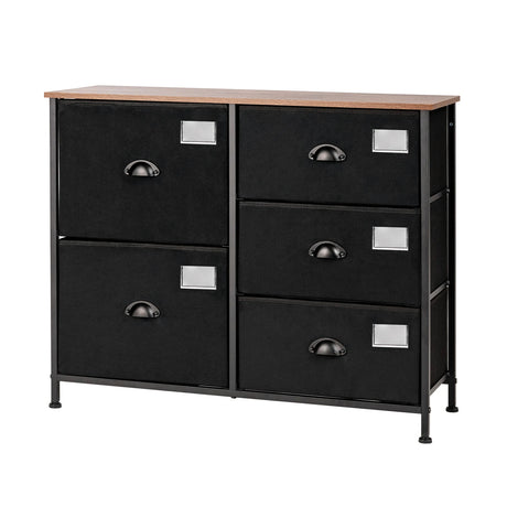 5-Drawer Storage Dresser for Bedroom Closet Entryway-Black
