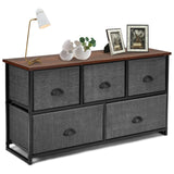 Wood Dresser Storage Unit Side Table Display Organizer-Black