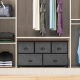 Wood Dresser Storage Unit Side Table Display Organizer-Black