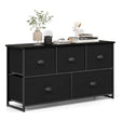 Dresser Storage Tower with 5 Foldable Cloth Storage Cubes-Gray