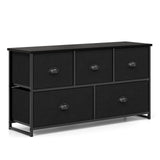 Dresser Storage Tower with 5 Foldable Cloth Storage Cubes-Gray