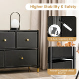 Floor Dresser Storage Organizer with 5/6/8 Drawers with Fabric Bins and Metal Frame-5-Drawer