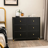 Floor Dresser Storage Organizer with 5/6/8 Drawers with Fabric Bins and Metal Frame-6-Drawer