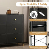Floor Dresser Storage Organizer with 5/6/8 Drawers with Fabric Bins and Metal Frame-6-Drawer