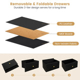 Floor Dresser Storage Organizer with 5/6/8 Drawers with Fabric Bins and Metal Frame-8-Drawer